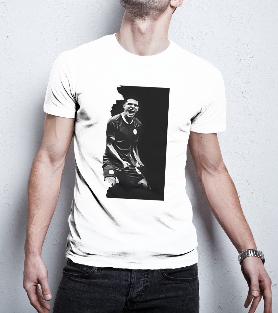 The Byline Show O Monstro Football Player Celebration Monochrome T-Shirt