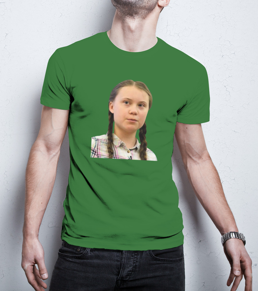 Greta’s Face Green Background T-Shirt