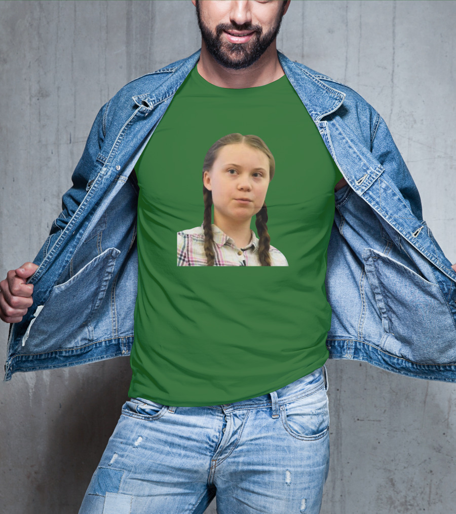 Greta’s Face Green Background T-Shirt