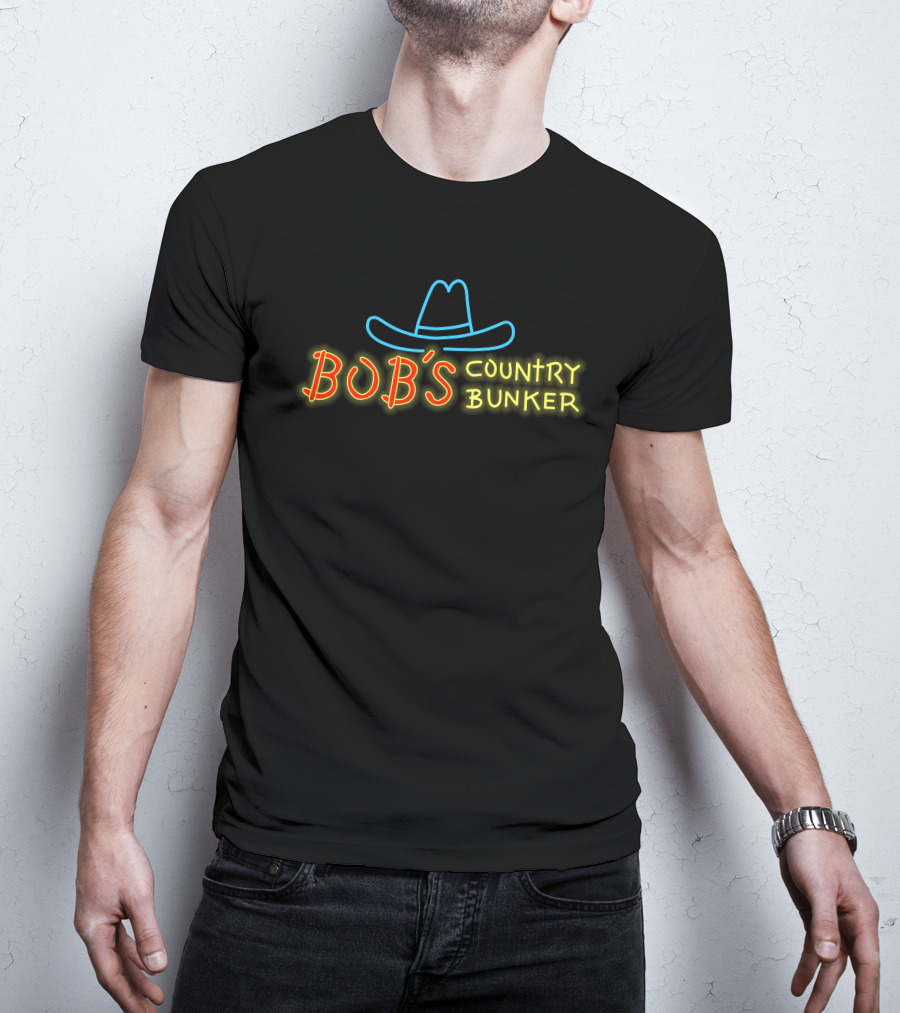 Bob's Country Bunker Neon Cowboy Hat T-Shirt