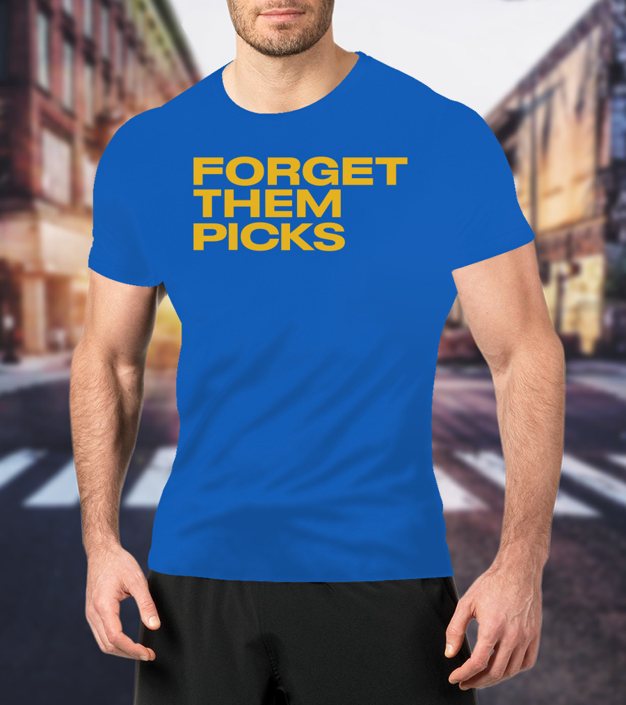 Forget Them Picks Bold Blue And Yellow T-Shirt