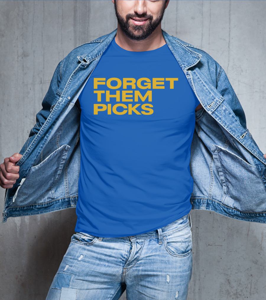 Forget Them Picks Bold Blue And Yellow T-Shirt
