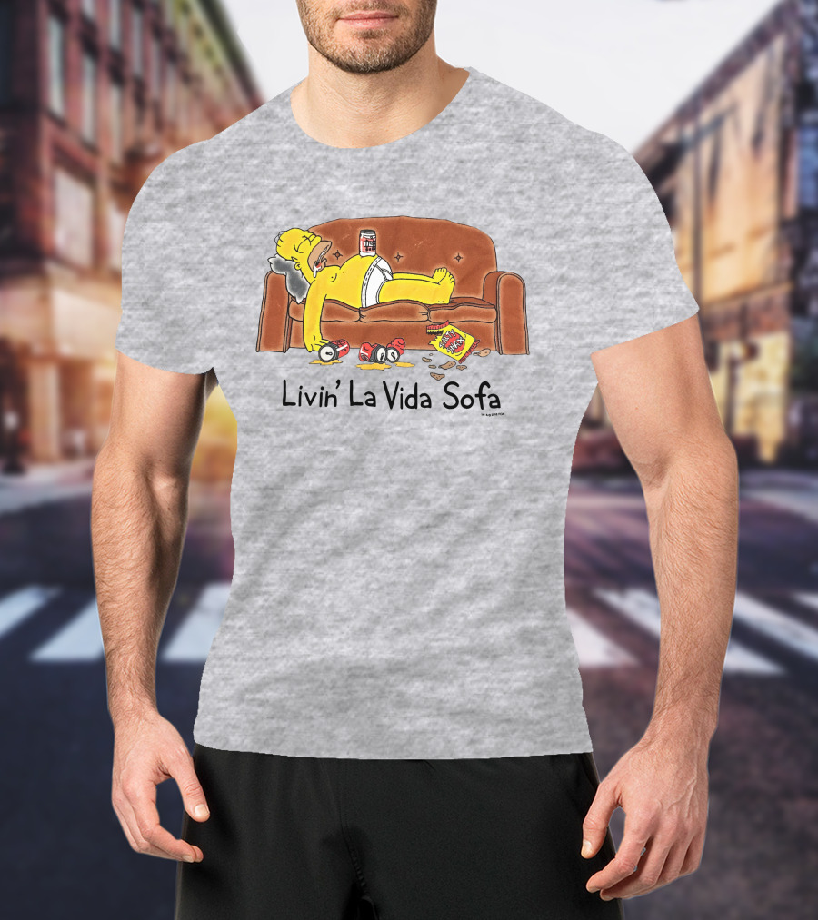 Livin La Vida Sofa Lazy Relaxation Snacks Couch Day T-Shirt