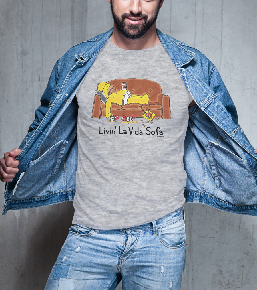Livin La Vida Sofa Lazy Relaxation Snacks Couch Day T-Shirt