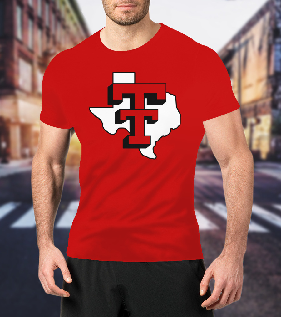 Texas Tech Red Raiders Double T Texas Outline T-Shirt