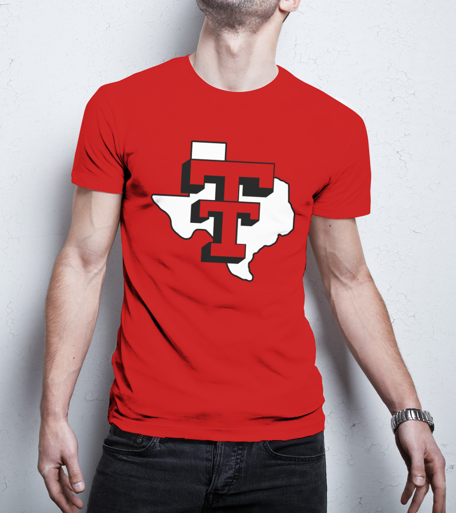 Texas Tech Red Raiders Double T Texas Outline T-Shirt