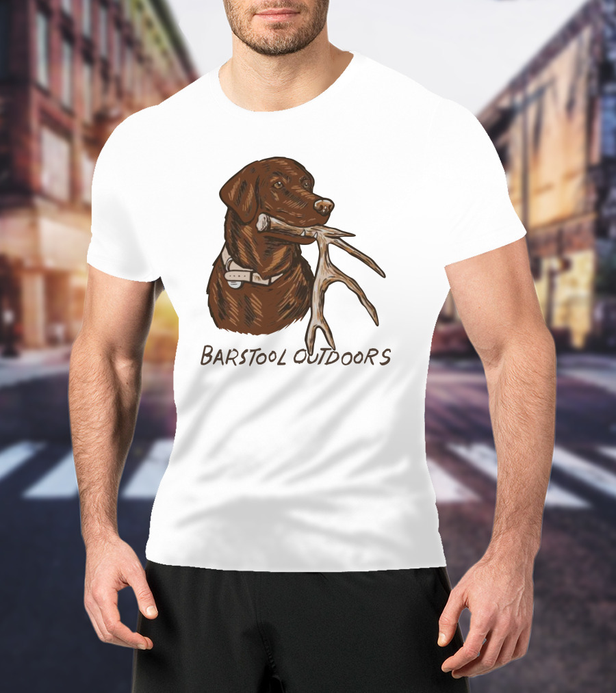 Outdoors Shed Hunting Dog With Antler T-Shirt