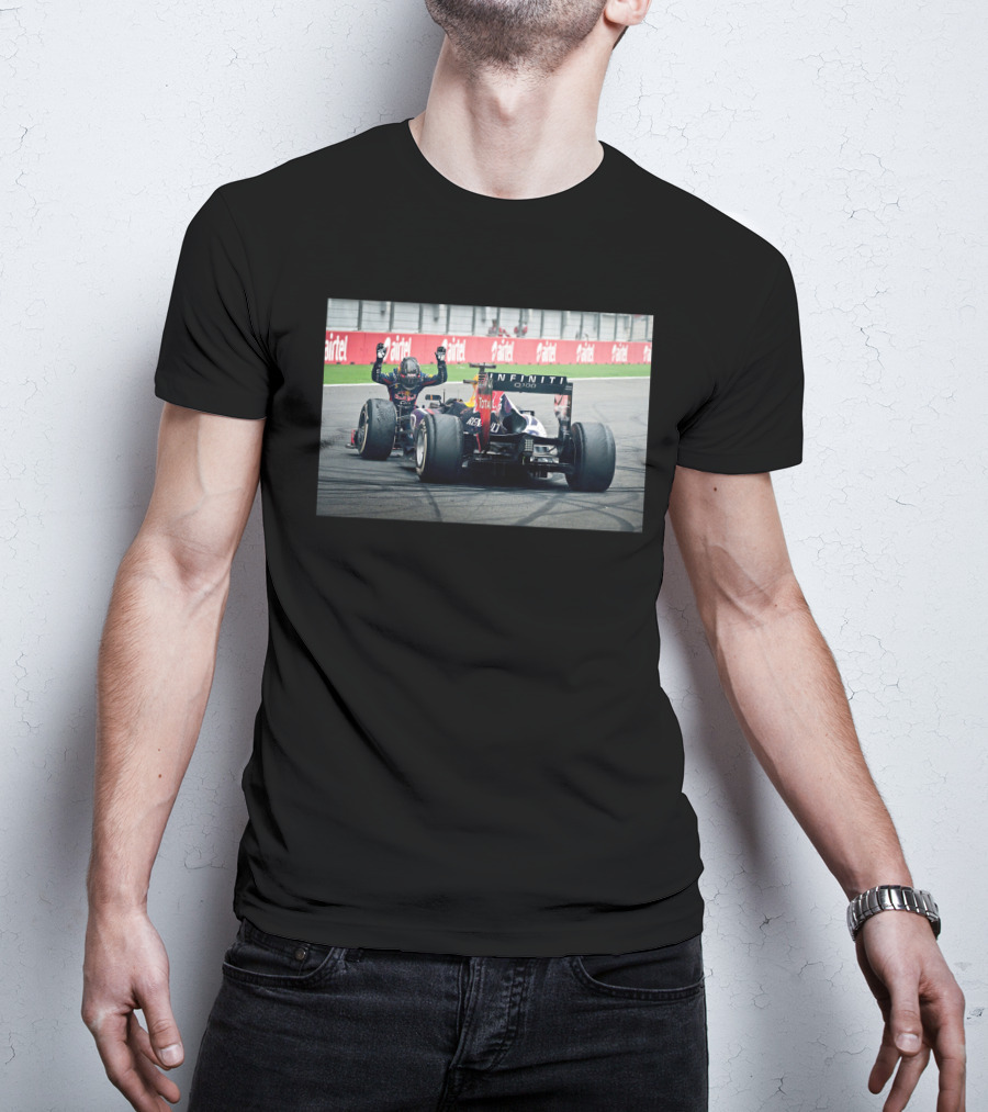 Red Bull Racing Sebastian Vettel Victory Airtel Moment T-Shirt