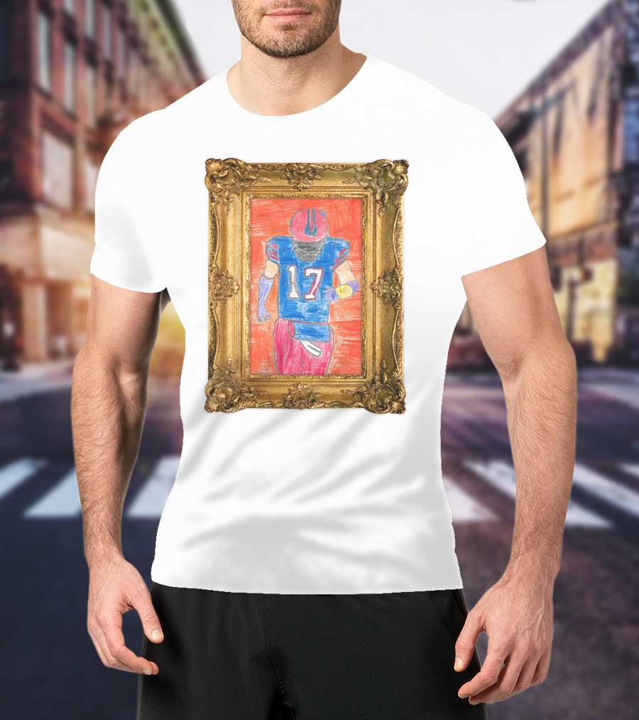 Grayson's Masterpiece 26 Store Football Art 17 In Ornate Gold Frame T-Shirt