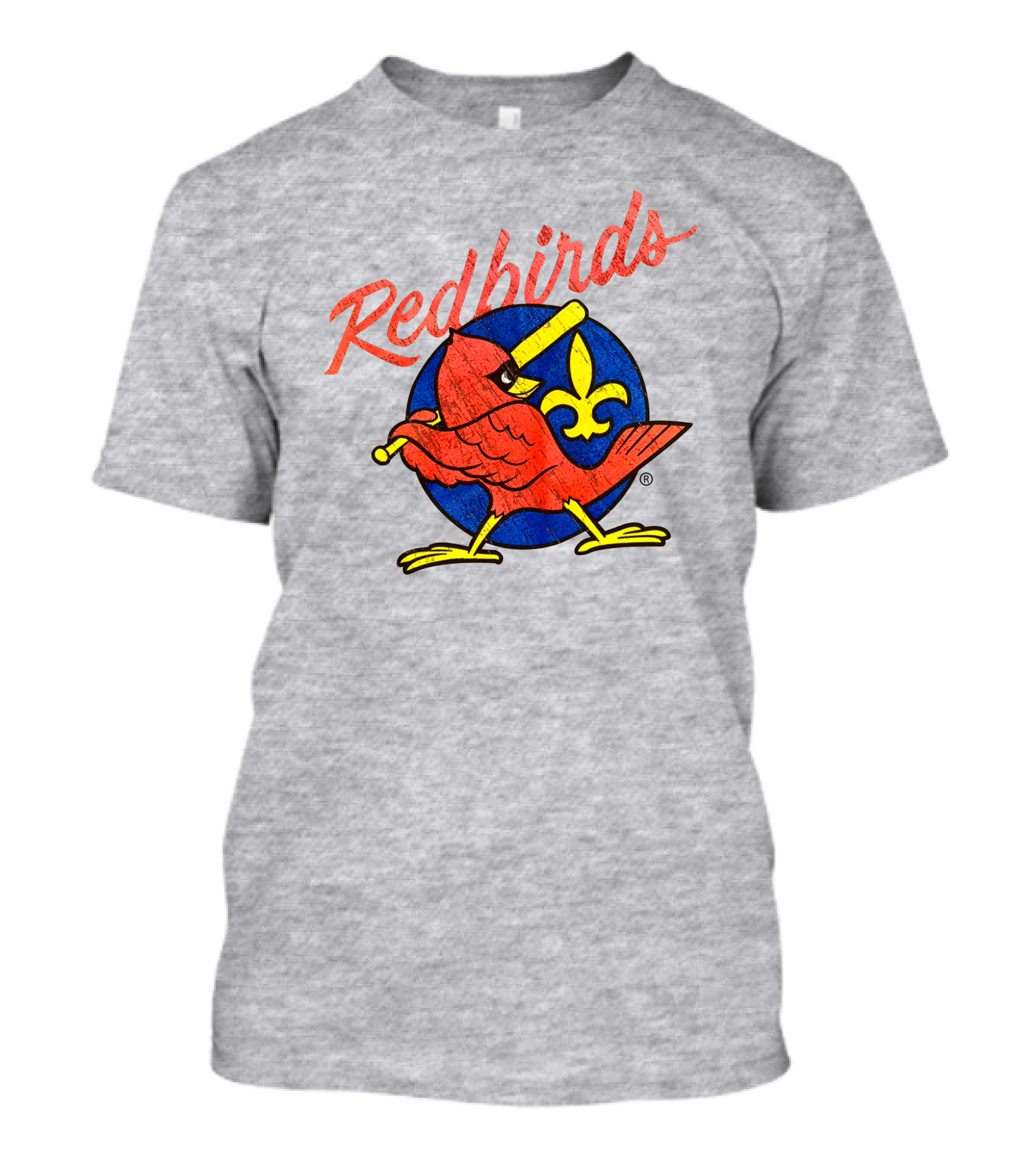 Redbirds Vintage Throwback Blue Circle Fleur-de-Lis T-Shirt