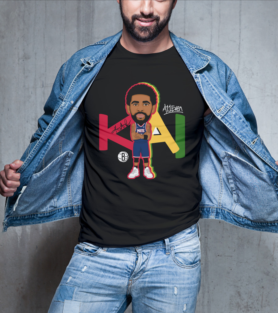 Kyrie Irving A11even Kai Brooklyn Nets Bold Color Character T-Shirt