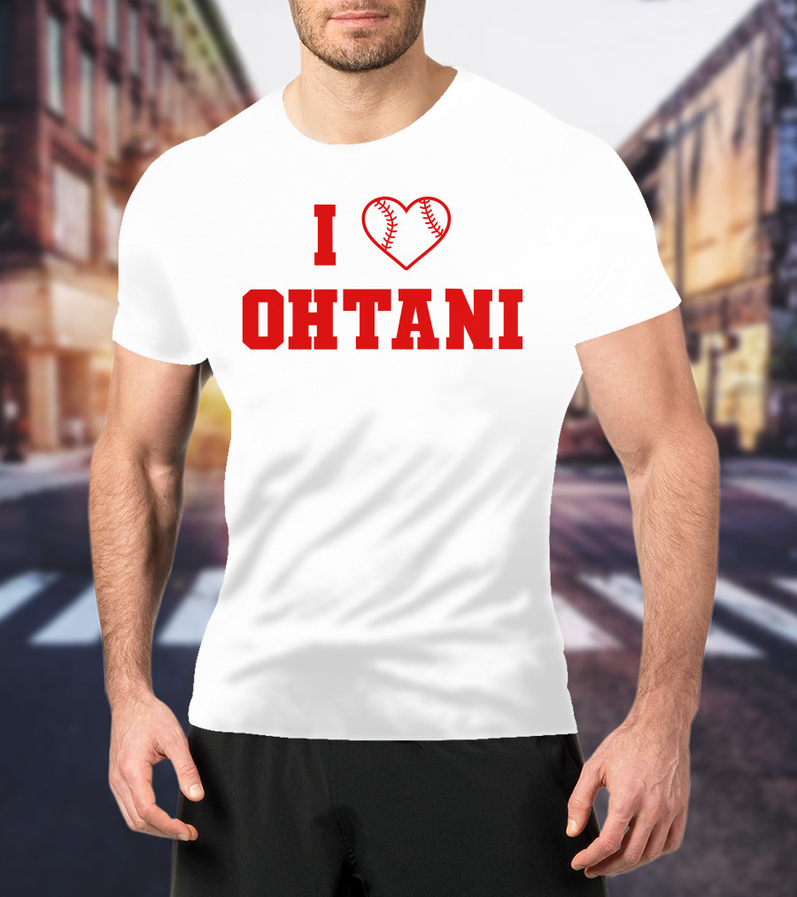 I Love Ohtani Baseball Heart T-Shirt
