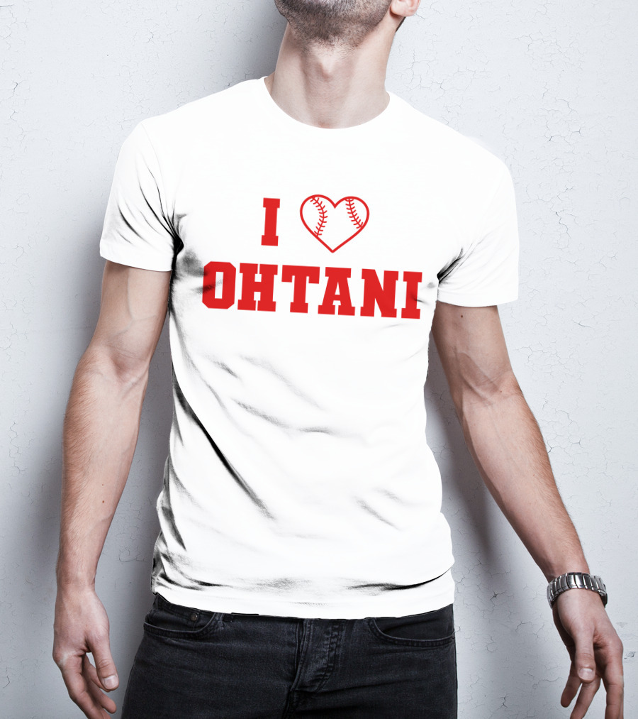 I Love Ohtani Baseball Heart T-Shirt