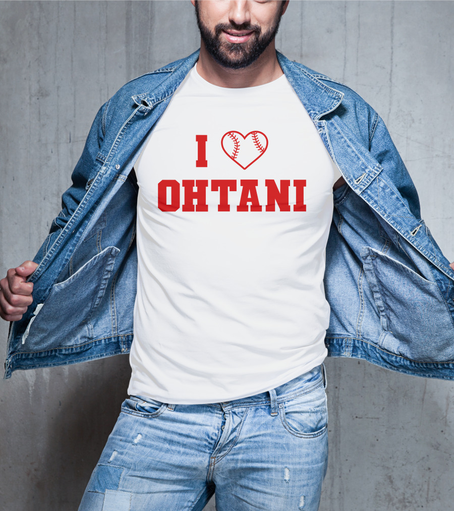 I Love Ohtani Baseball Heart T-Shirt