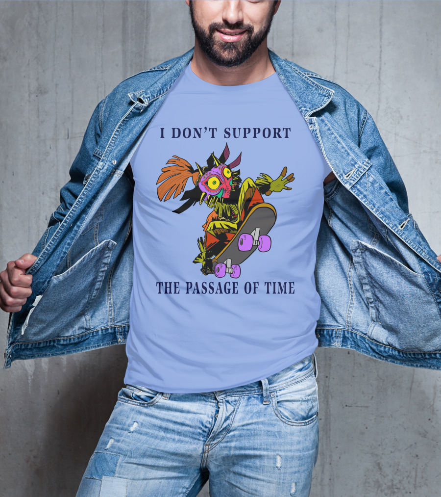 I Don't Support The Passage Of Time Skateboarding Masked Character T-Shirt