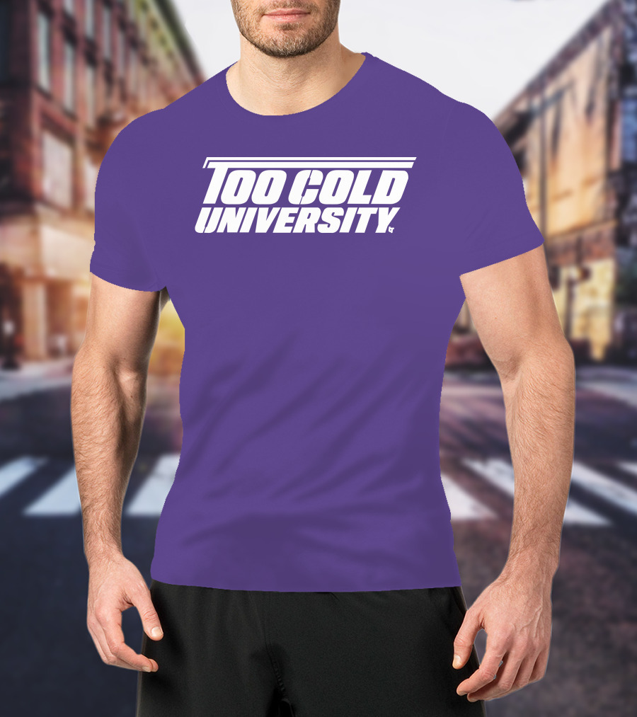 Too Cold University Vintage Style Retro Sports College T-Shirt