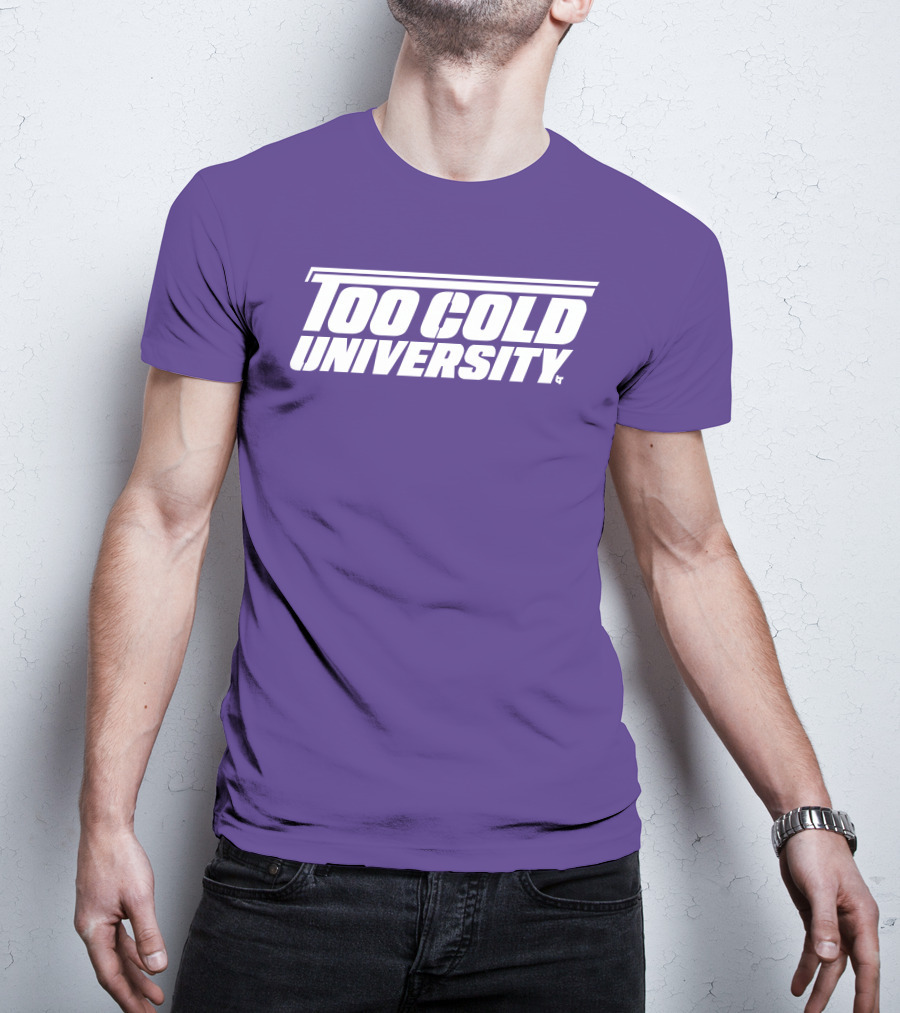 Too Cold University Vintage Style Retro Sports College T-Shirt