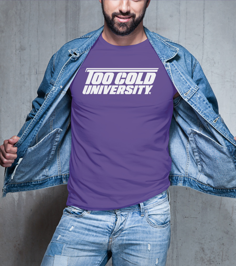 Too Cold University Vintage Style Retro Sports College T-Shirt