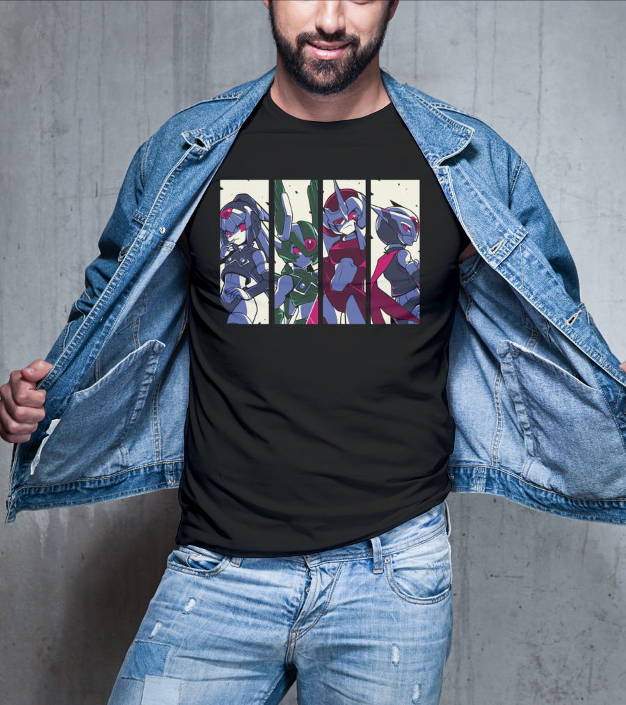 Mega Man Zero Four Guardians Characters T-Shirt