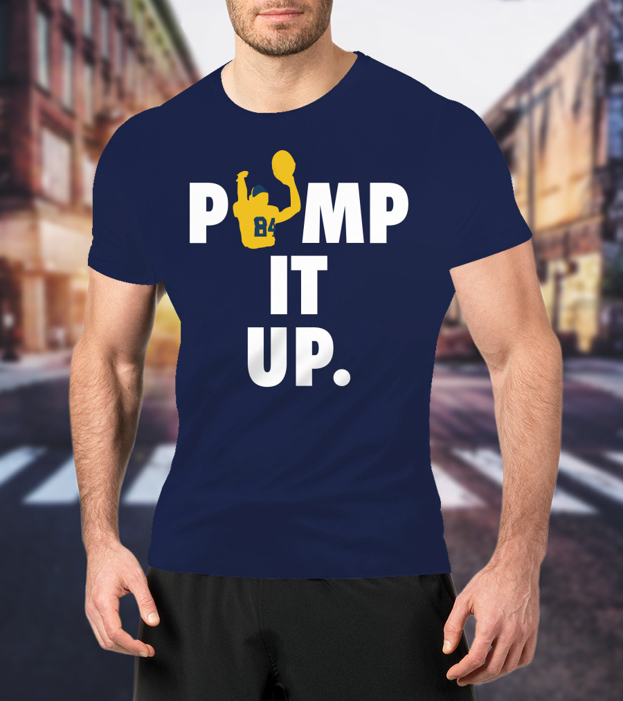 Bluebyninety Pump It Up Football Silhouette 84 T-Shirt