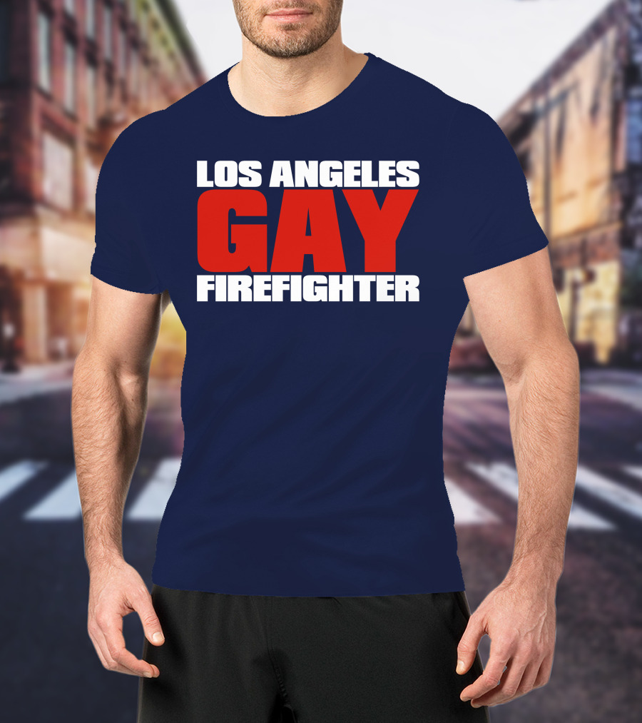 Los Angeles Gay Firefighter Pride Emblem T-Shirt