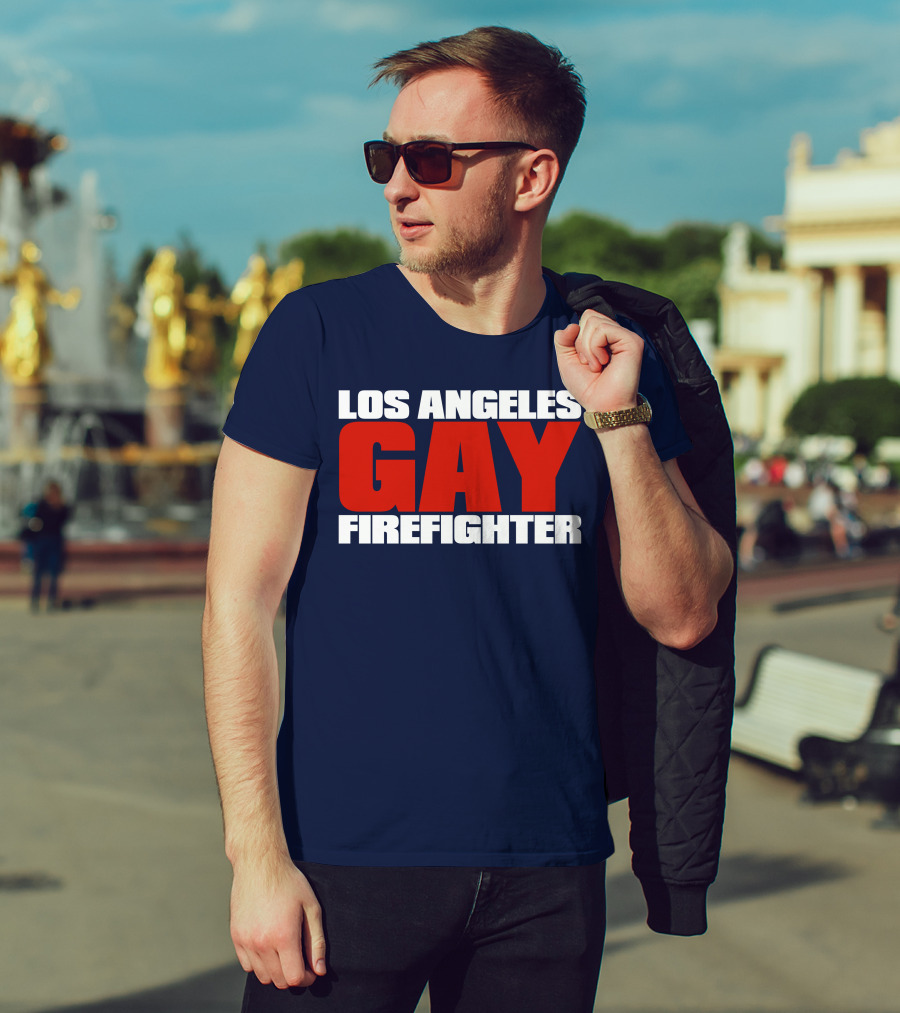 Los Angeles Gay Firefighter Pride Emblem T-Shirt