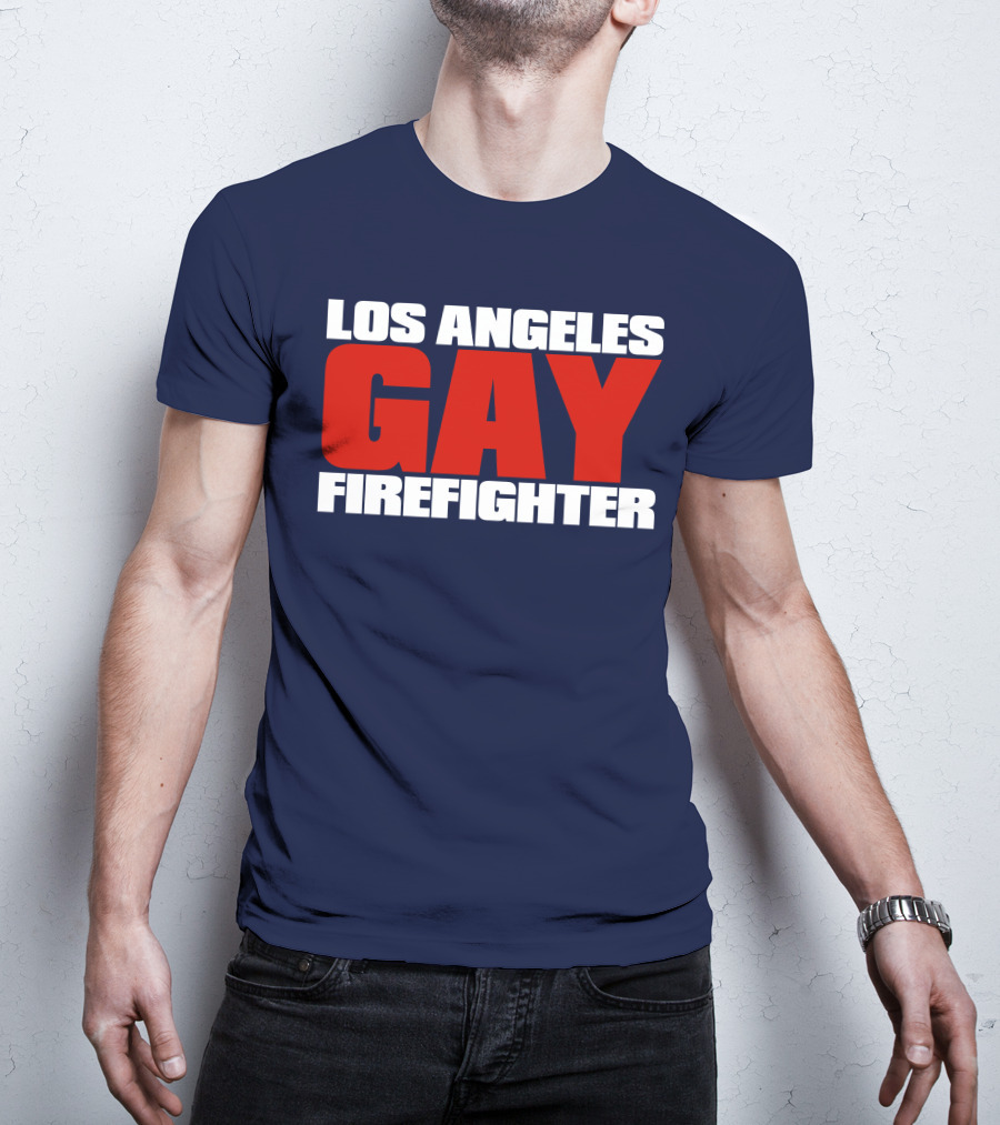 Los Angeles Gay Firefighter Pride Emblem T-Shirt