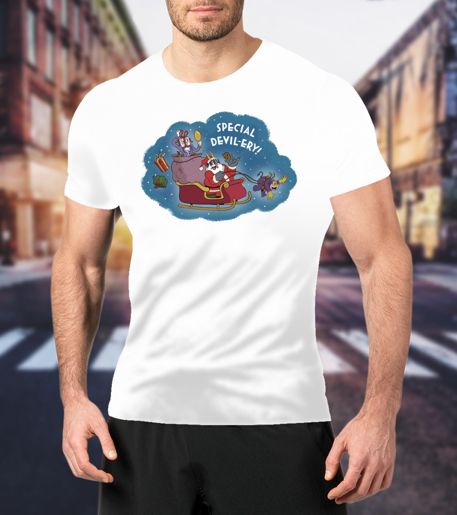 Special Devil-Ery Santa Sleigh With Gifts And Characters T-Shirt