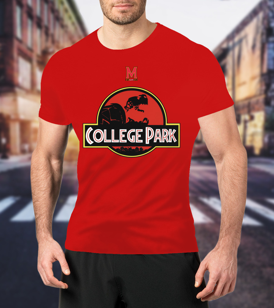 Maryland Terrapins Jurassic Park Inspired College Park T-Shirt