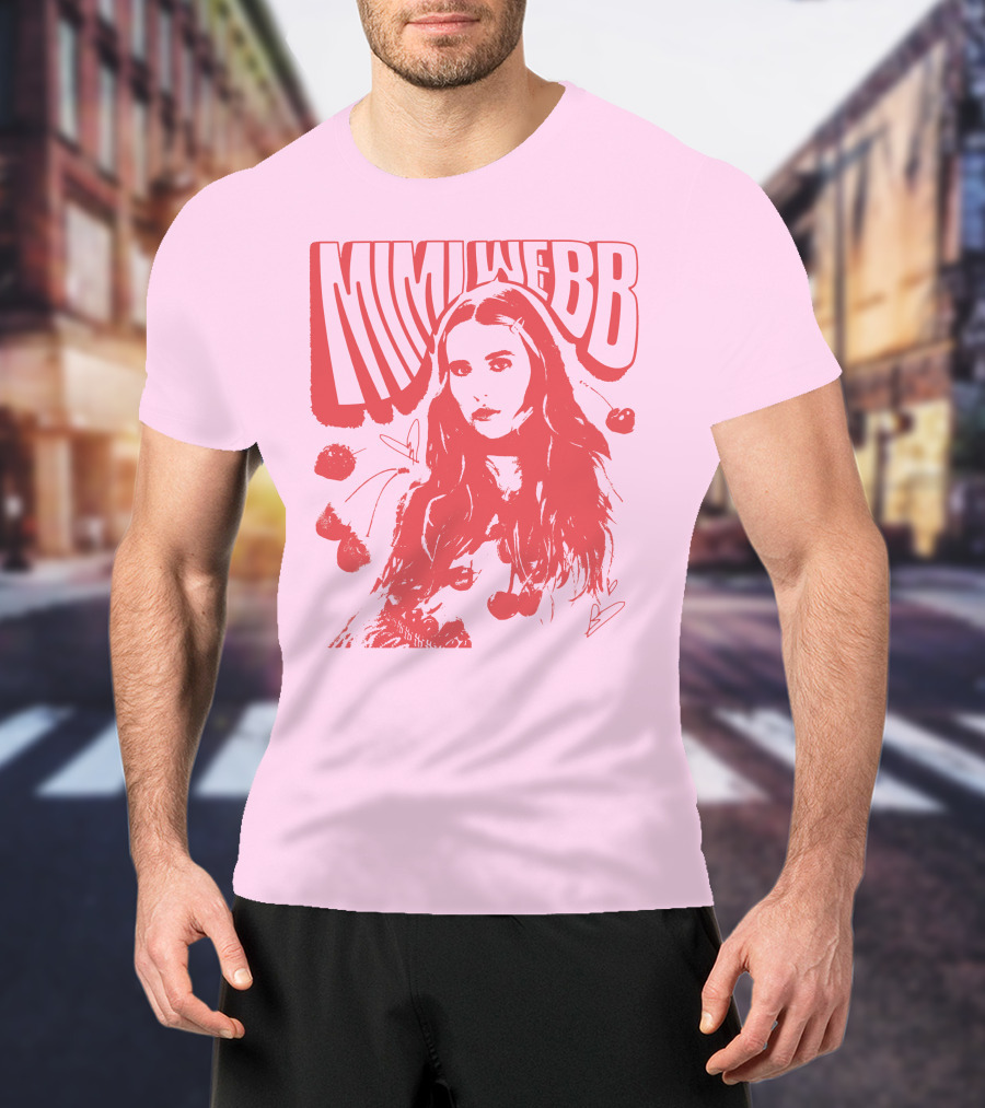Mimi Webb Cherry Photo With Hand-Drawn Heart And Cherries T-Shirt