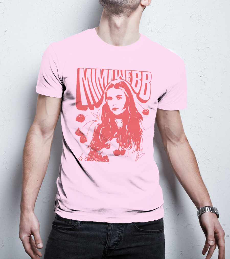 Mimi Webb Cherry Photo With Hand-Drawn Heart And Cherries T-Shirt