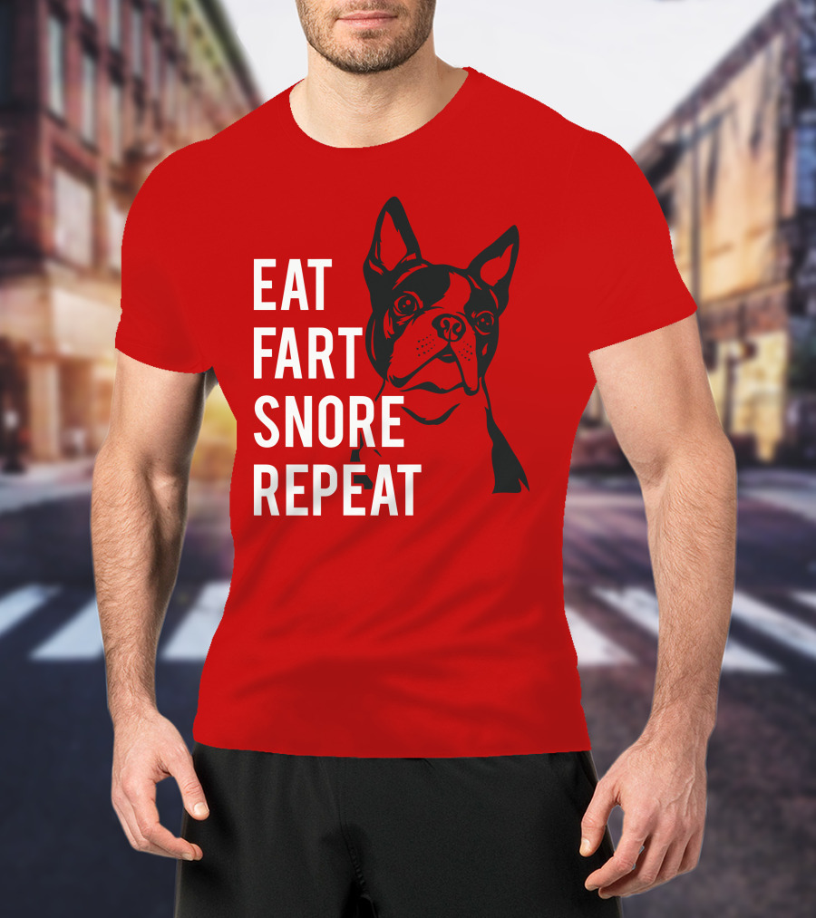 EAT FART SNORE REPEAT Bulldog T-Shirt