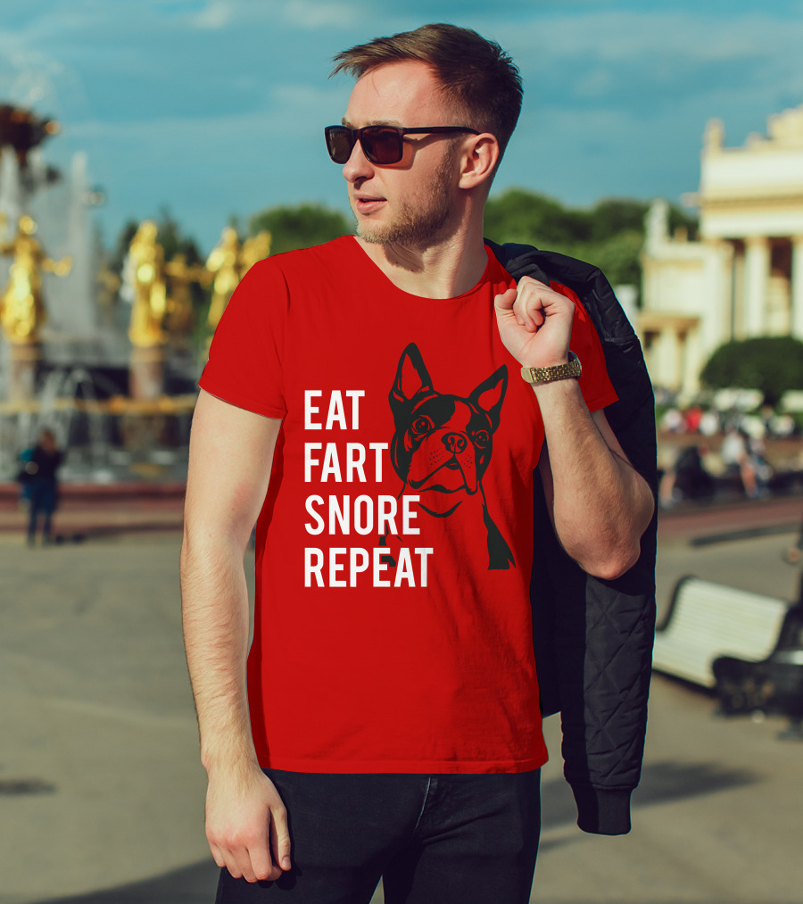 EAT FART SNORE REPEAT Bulldog T-Shirt