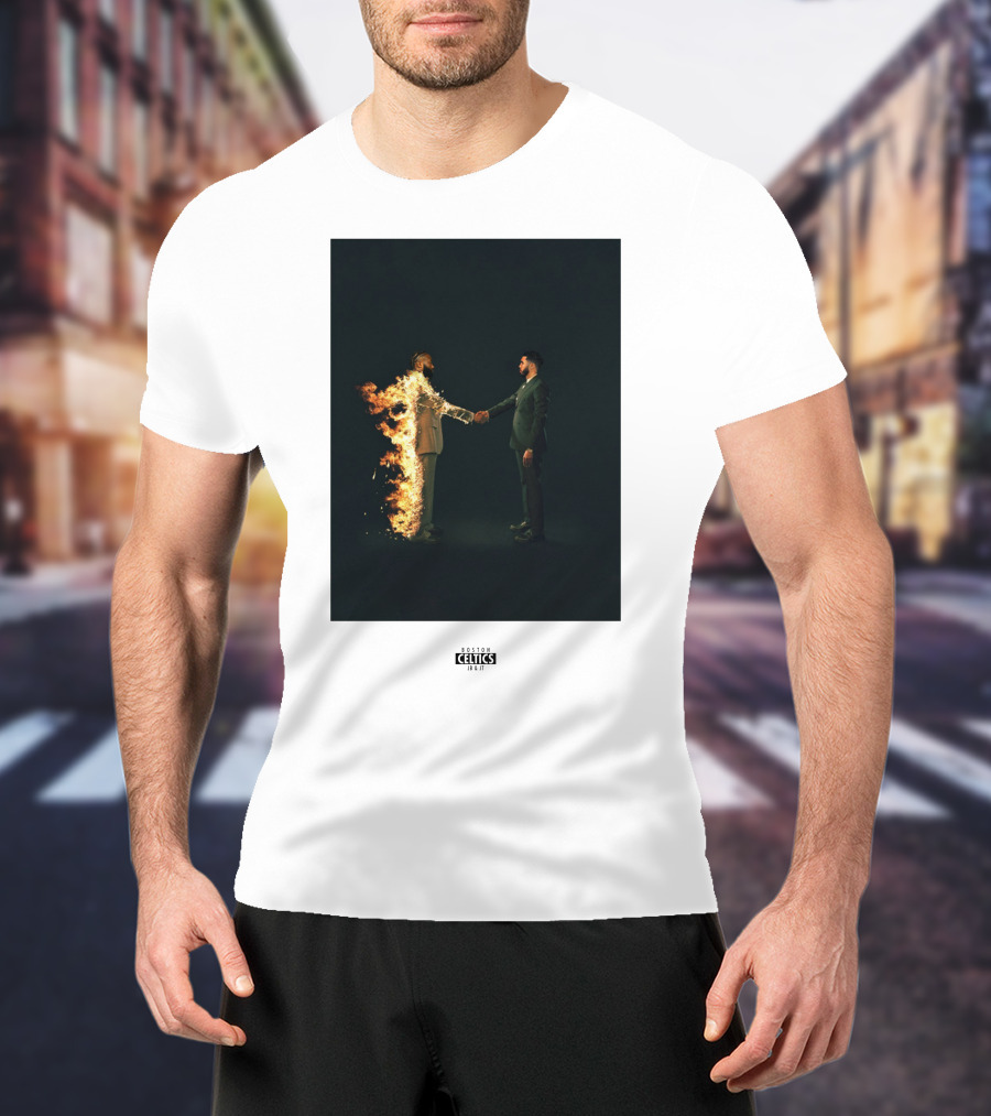 Boston Celtics 18/19 Jayson Tatum Jaylen Brown Handshake Fire T-Shirt
