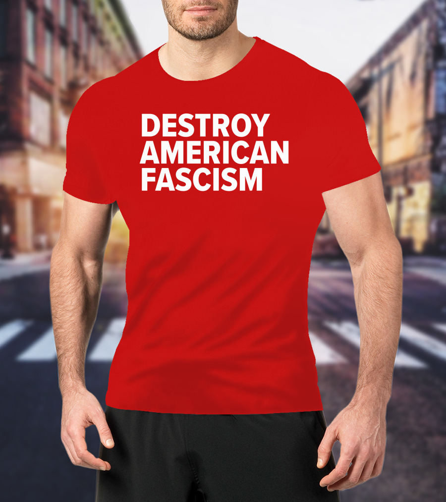 Tom Morello Store Destroy American Fascism Red T-Shirt