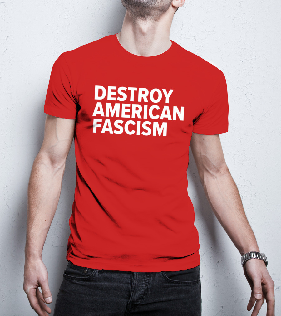 Tom Morello Store Destroy American Fascism Red T-Shirt