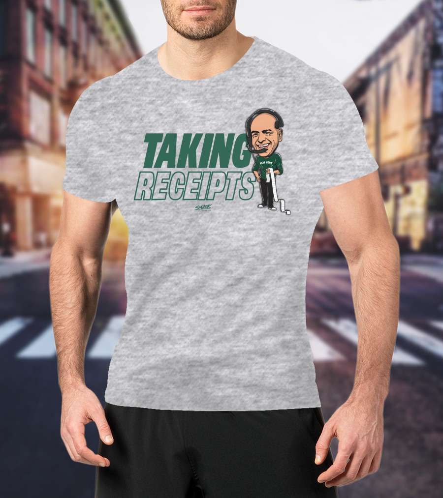 Taking Receipts New York Football Fans Sack Studios T-Shirt
