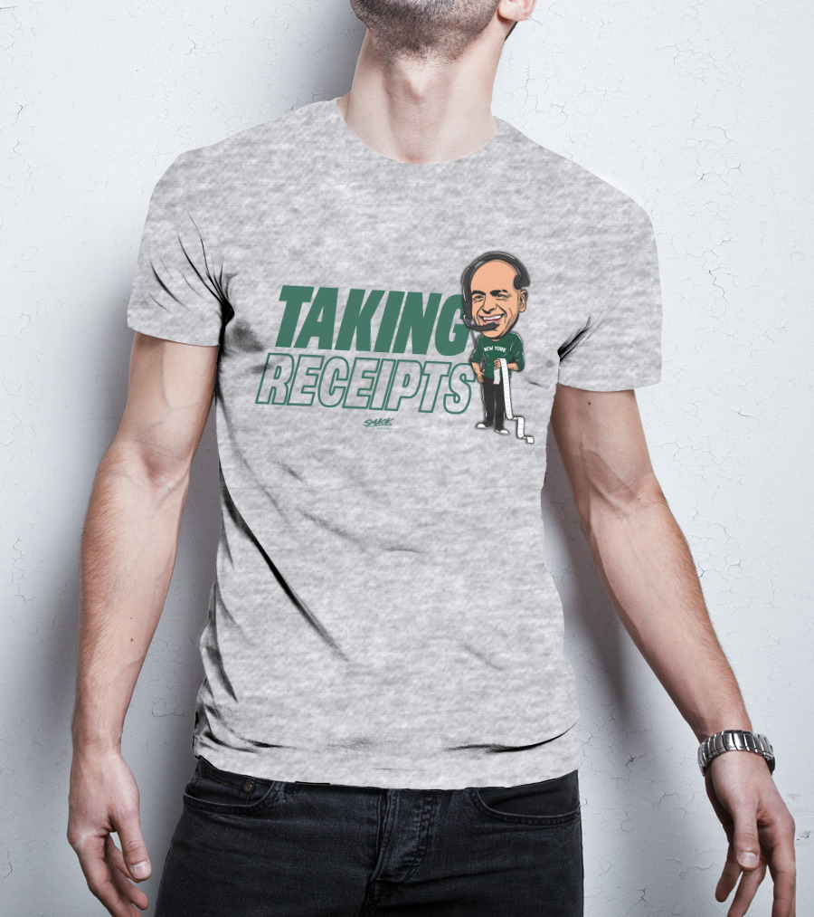Taking Receipts New York Football Fans Sack Studios T-Shirt