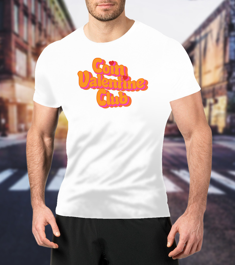 Coin Valentine Club Retro Style With Heart Accents T-Shirt