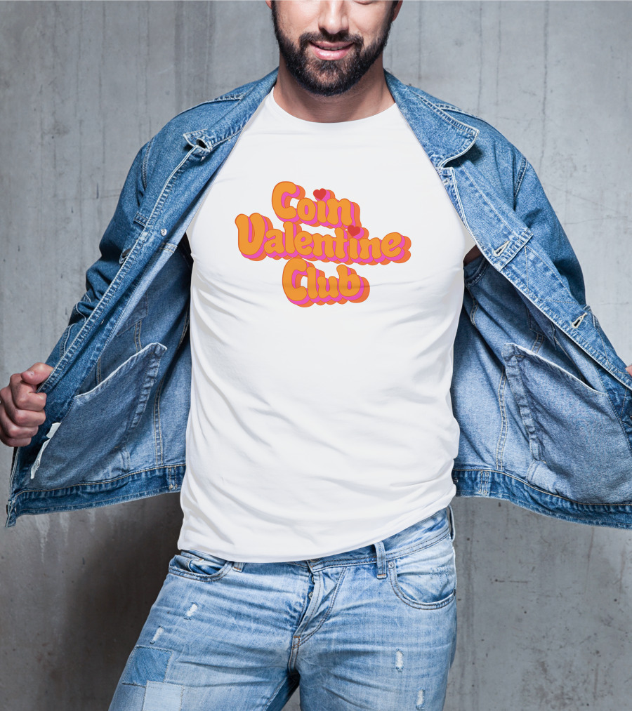 Coin Valentine Club Retro Style With Heart Accents T-Shirt