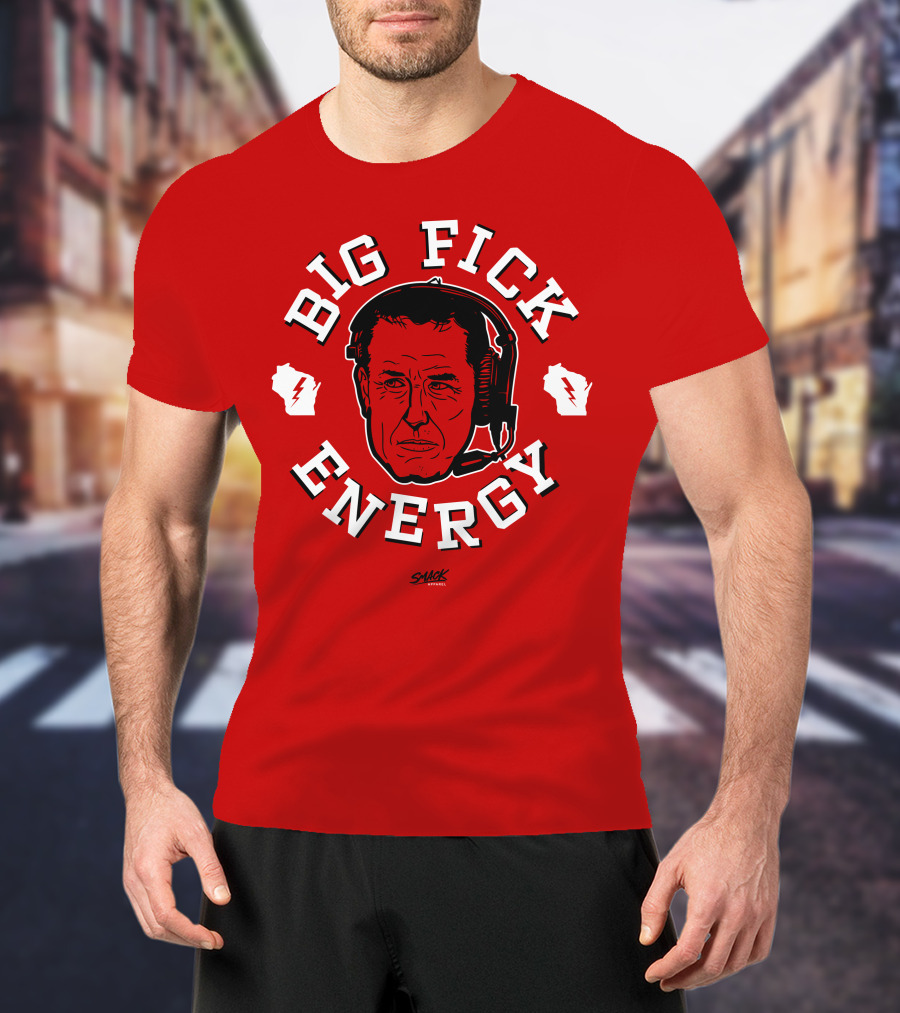 Big Fick Energy Smack Apparel Headset Illustration On Red T-Shirt