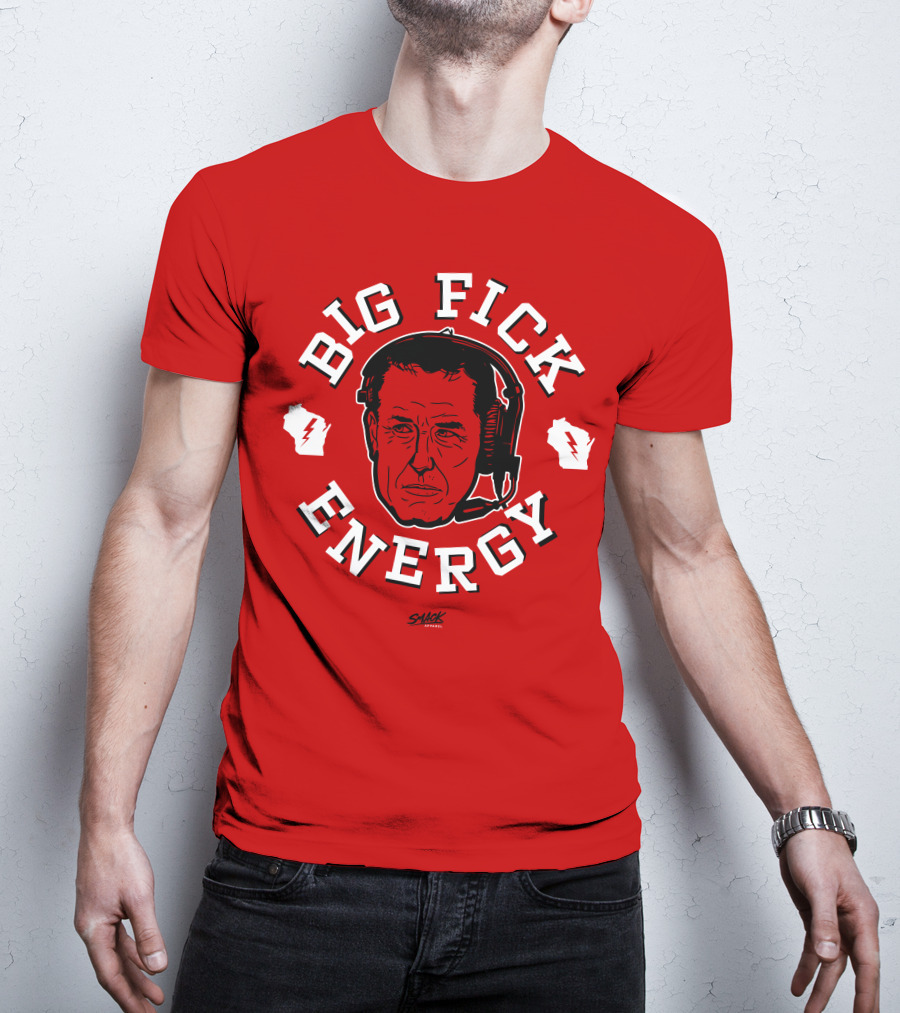 Big Fick Energy Smack Apparel Headset Illustration On Red T-Shirt