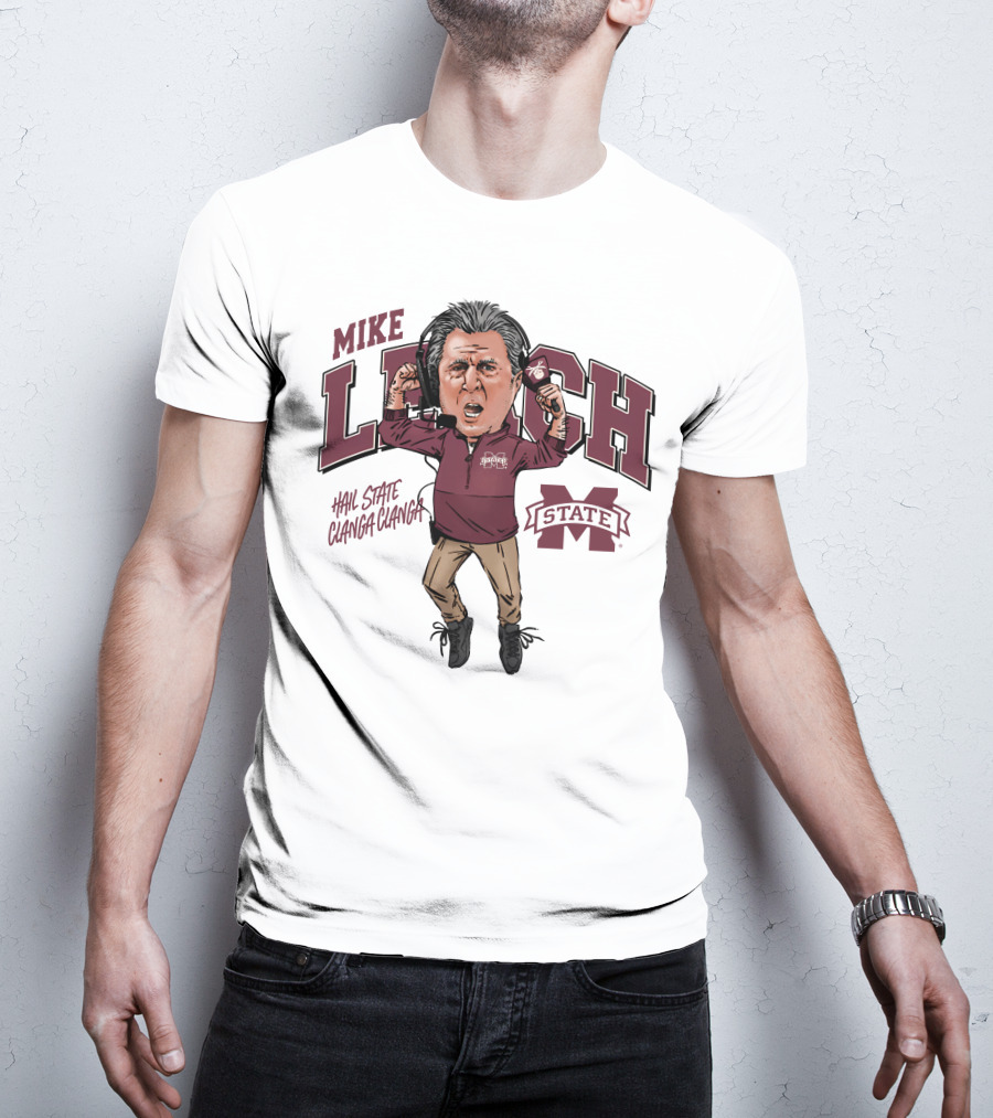 Mike Leach Hail State Clanga Clanga Mississippi State Coach T-Shirt