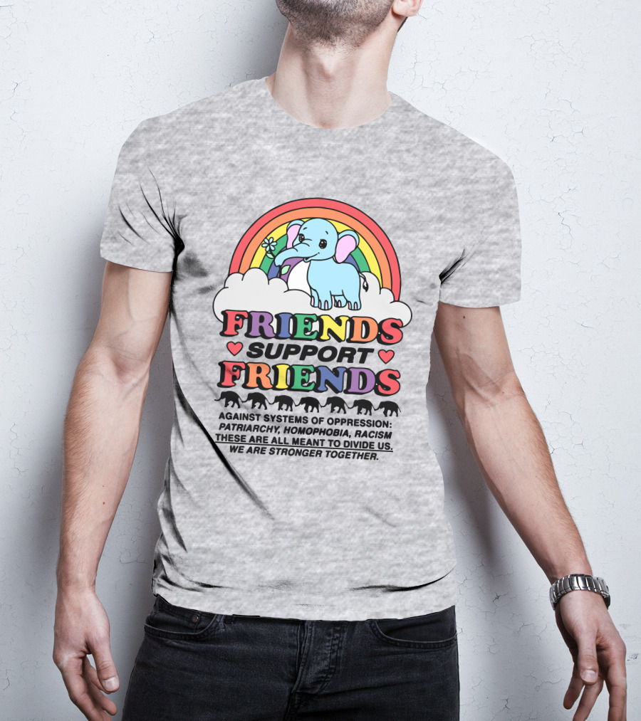 Friends Support Friends Against Systems Of Oppression Patriarchy Homophobia Racism We Are Stronger Together T-Shirt