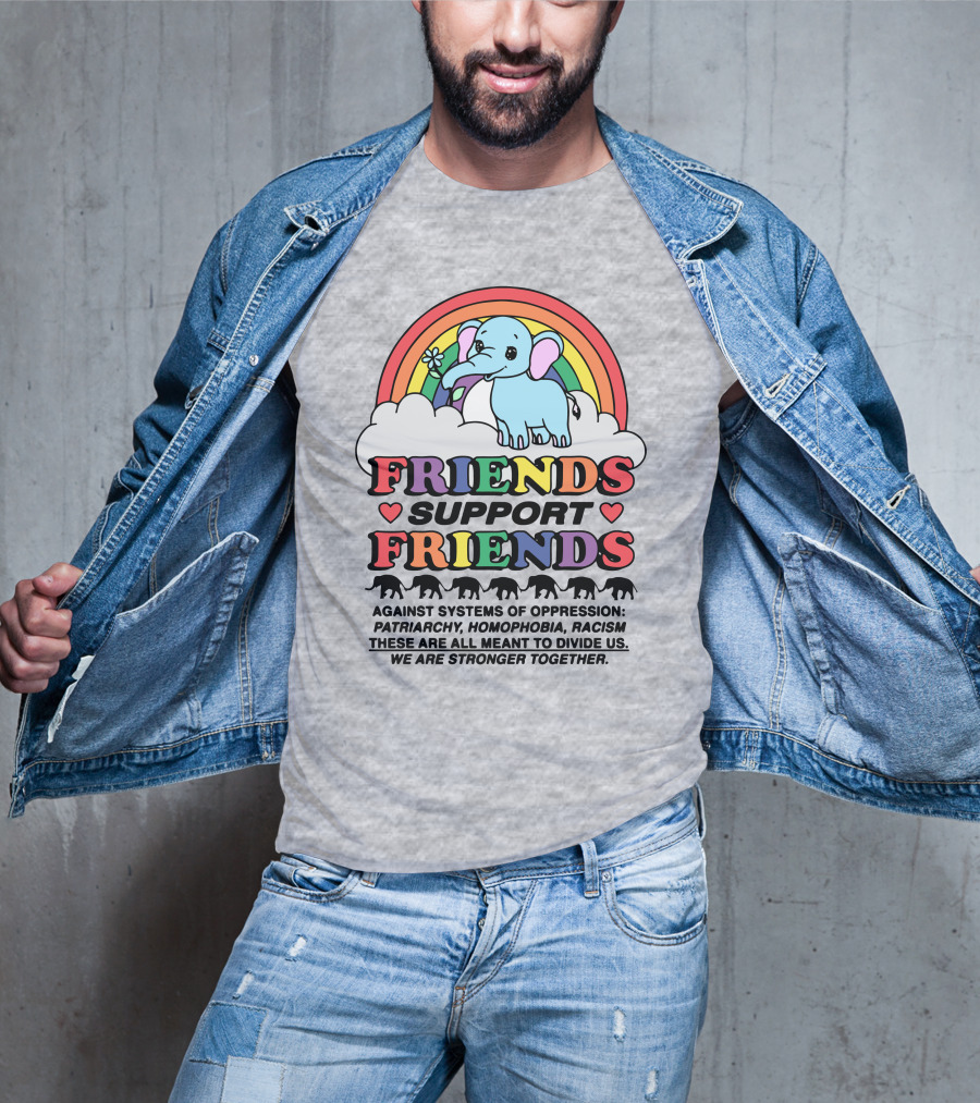 Friends Support Friends Against Systems Of Oppression Patriarchy Homophobia Racism We Are Stronger Together T-Shirt