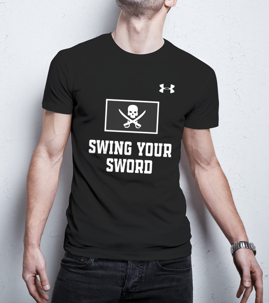 Joey Mcguire Swing Your Sword Coach Leach Skull Crossed Swords Under Armour T-Shirt