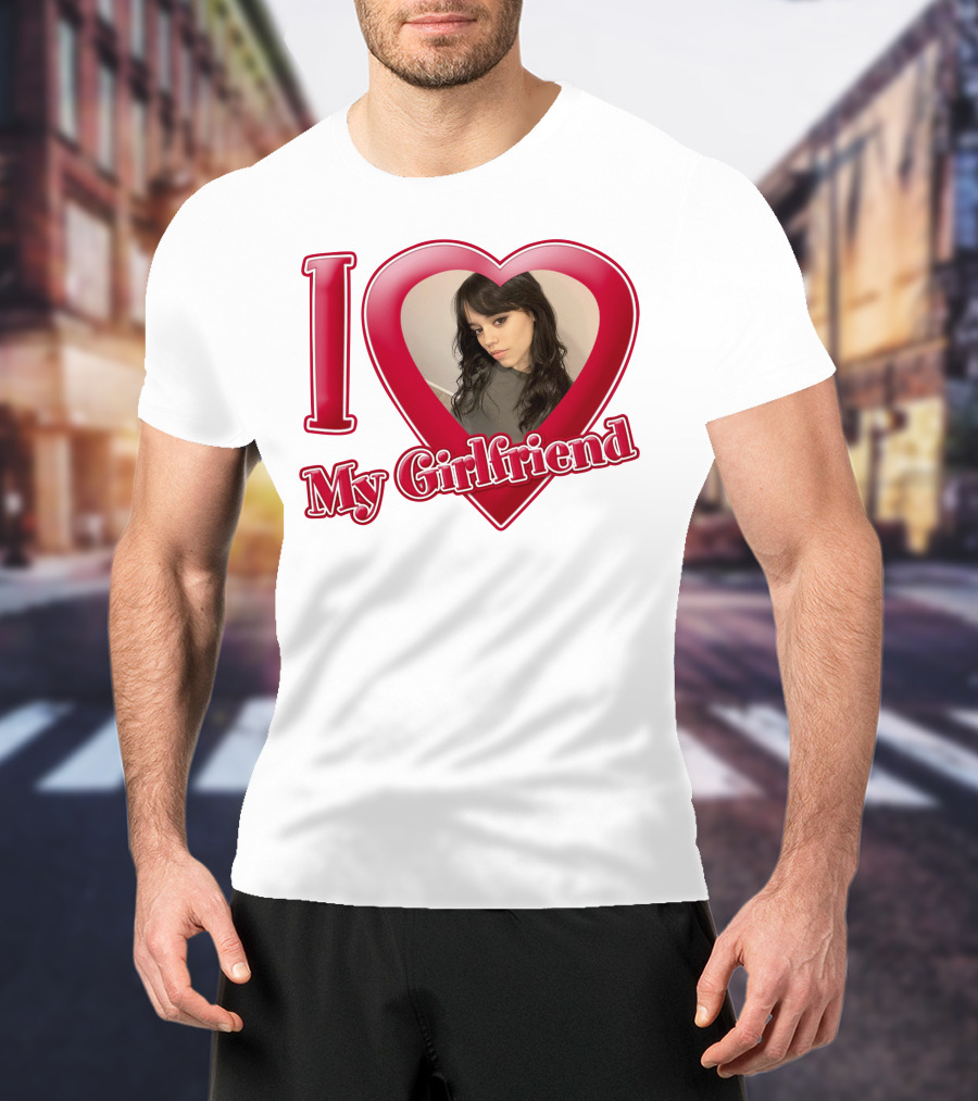 I Love My Girlfriend Jenna Ortega Heart Photo T-Shirt