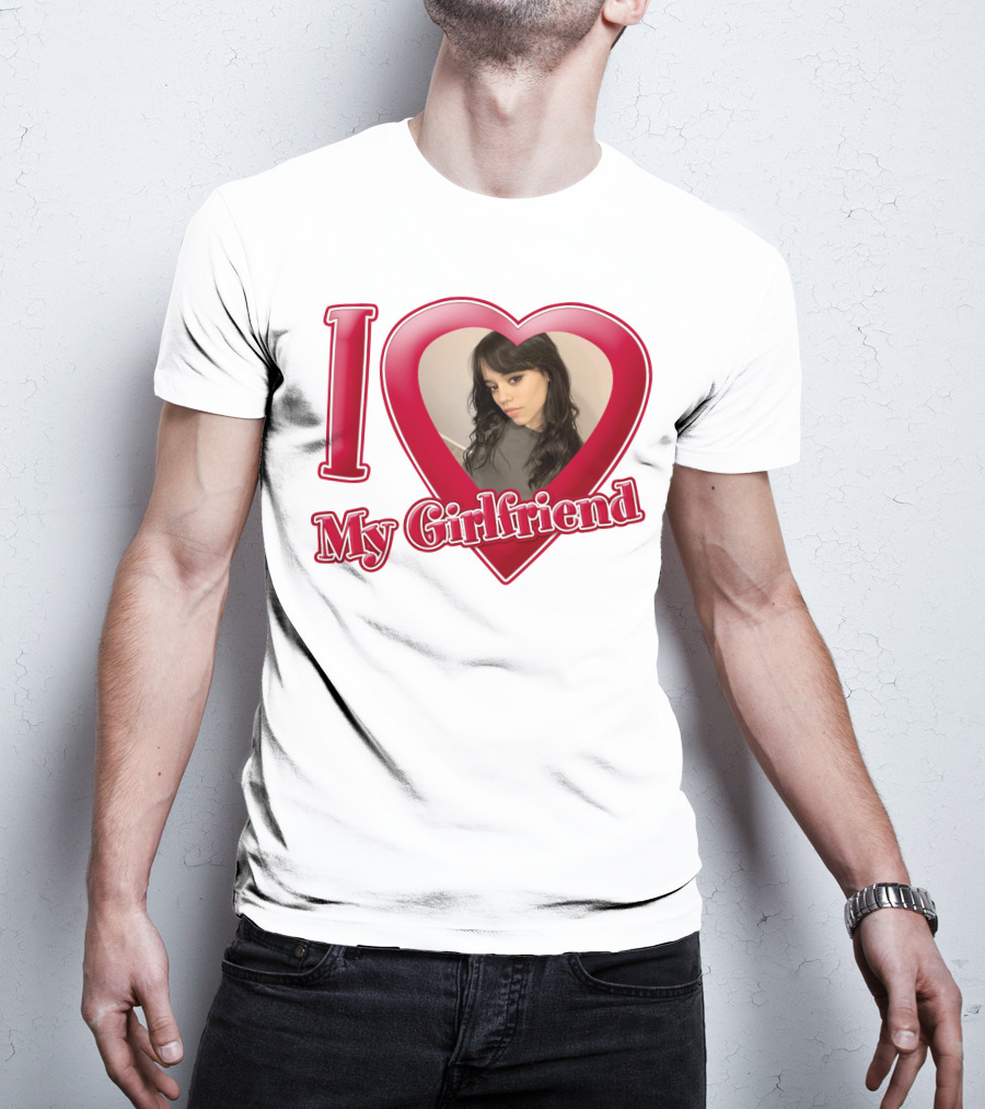 I Love My Girlfriend Jenna Ortega Heart Photo T-Shirt
