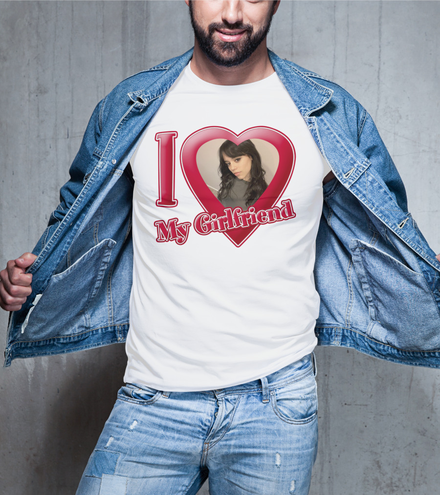 I Love My Girlfriend Jenna Ortega Heart Photo T-Shirt