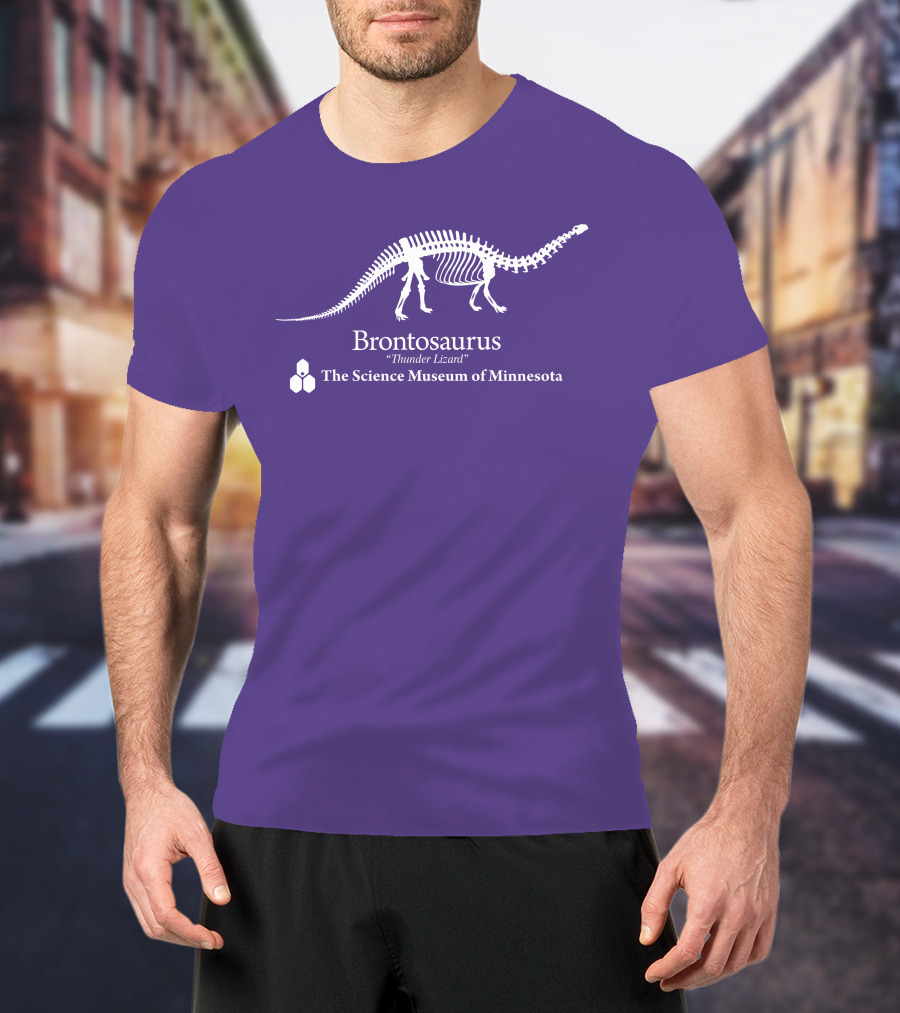 Brontosaurus Thunder Lizard Dinosaur Skeleton The Science Museum Of Minnesota T-Shirt